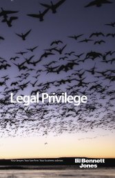 Legal Privilege - Bennett Jones