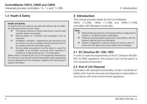 to download the ControlMaster series standard manual in PDF format