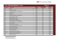 FULL TIME FEE SCHEDULE - Level 1 2013-14 - St. Lawrence College