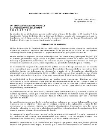 Código Administrativo - LVIII Legislatura del Estado de México