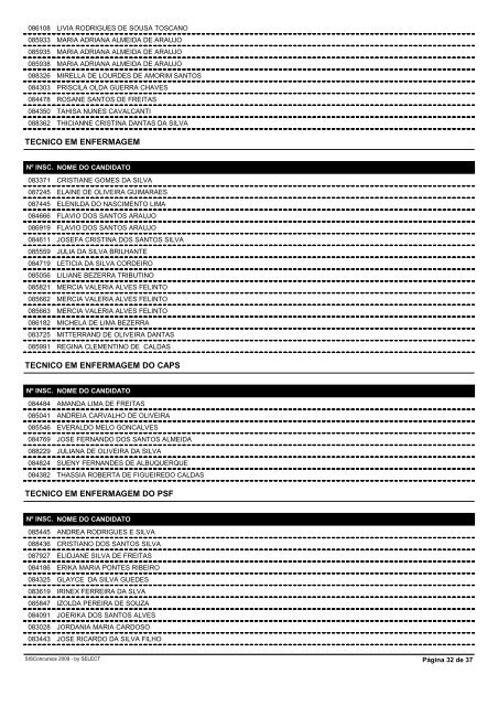 RelaÃ§Ã£o das InscriÃ§Ãµes Indeferidas - Advise