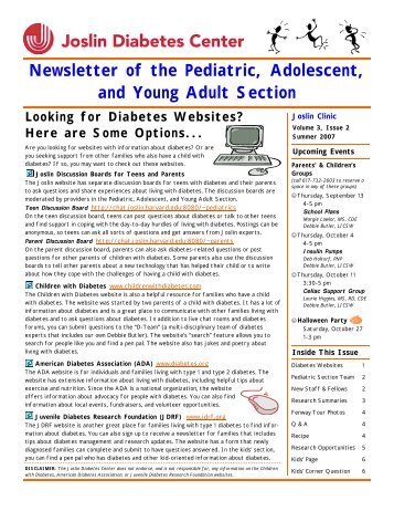 Newsletter of the Pediatric, Adolescent, and Young Adult Section