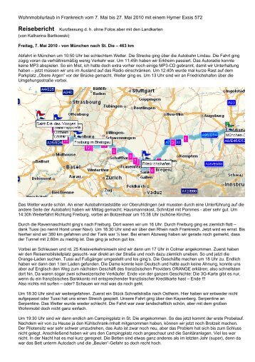 Wohnmobilurlaub in Frankreich vom 7. Mai bis 27. Mai 2010 mit ...