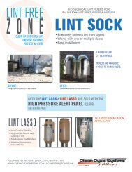 LINT SOCK - Clean Cycle Systems