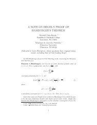 a note on siegel's proof of hamburger's theorem - eDisk - Franklin ...