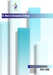 Report on our School - St. Mary's Canossian College