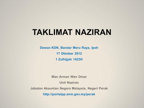 TAKLIMAT NAZIRAN - Jabatan Akauntan Negara Malaysia