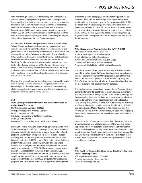 2012 Noyce Conference Program - The Robert Noyce Scholarship ...