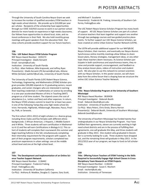 2012 Noyce Conference Program - The Robert Noyce Scholarship ...