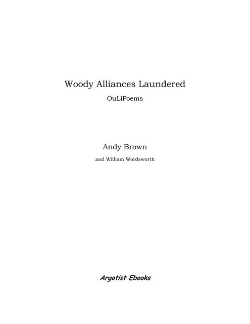 Woody Alliances Laundered - The Argotist Online