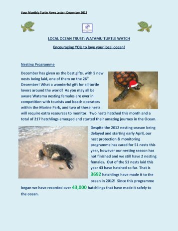 LOCAL OCEAN TRUST: WATAMU TURTLE WATCH Encouraging ...