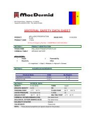 MATERIAL SAFETY DATA SHEET - MacDermid Offshore Solutions