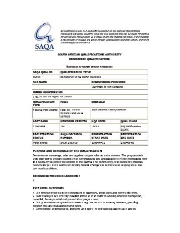 South African Qualifications Authority (SAQA)