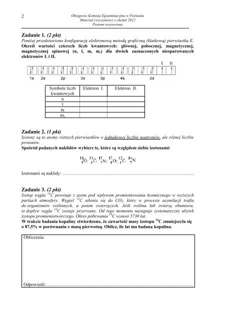 Chemia Arkusz PR MateriaÅ Äwiczeniowy 2012 - Polska