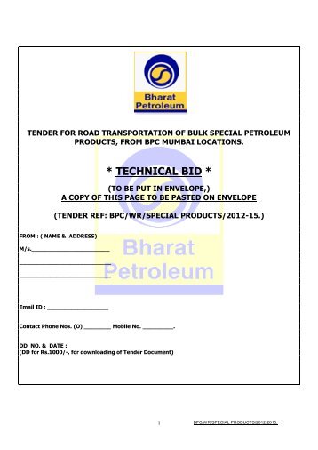 T000003586_FileName1_SPECIAL PRODUCT ... - Bharat Petroleum