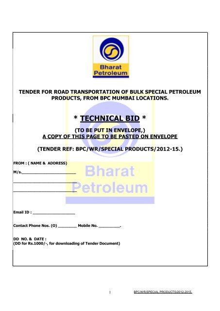 T000003586_FileName1_SPECIAL PRODUCT ... - Bharat Petroleum