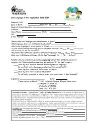 Dual Language Program Application - Waukesha School District