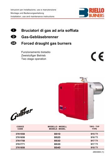 Bruciatori di gas ad aria soffiata Gas ... - Riello Burners