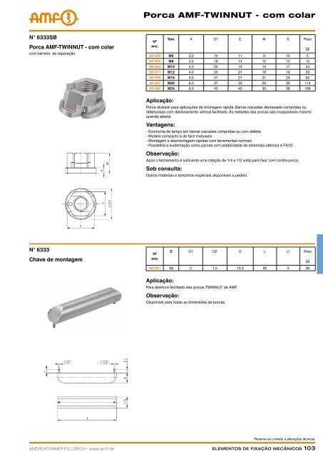 ElEmEntos dE fixaÃ§Ã£o mEcÃ¢nicos - STOCKFER