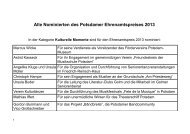 Nominierten für den Ehrenamtspreis 2013 - Ehrenamt in Potsdam