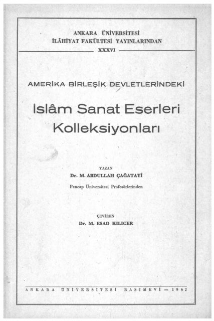 PDF Dosyası - Ankara Üniversitesi Kitaplar Veritabanı