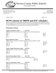 SBDM meeting schedule - Daviess County Public Schools