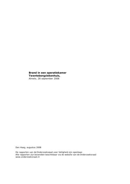 Rapport Twenteborg.doc - Onderzoeksraad voor Veiligheid