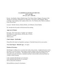 CLASSIFIED STAFF SENATE MINUTES JULY 16, 2003 107 LAC 1 ...