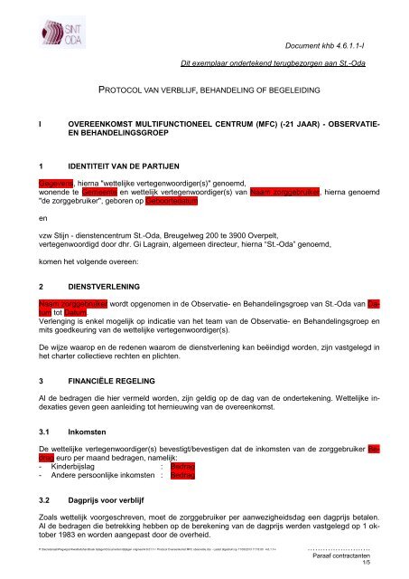 Overeenkomst MFC observatie - Stijn
