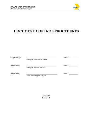 document control procedures - Dart