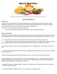 Sports Nutrition: Ideas For Meals - Mater Dei High School
