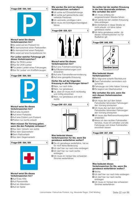 Prüfungsfragen Grundwissen, Stand 10. August 2013 - Fahrschule ...