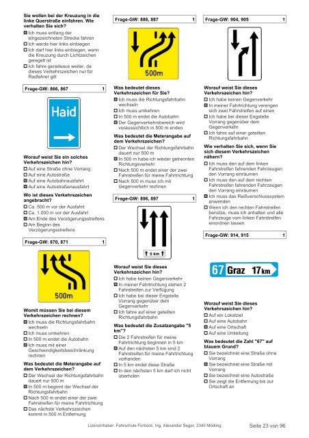 Prüfungsfragen Grundwissen, Stand 10. August 2013 - Fahrschule ...