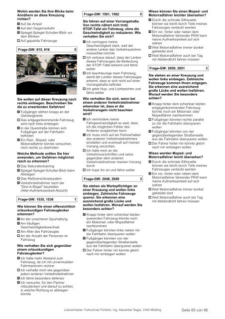 Prüfungsfragen Grundwissen, Stand 10. August 2013 - Fahrschule ...