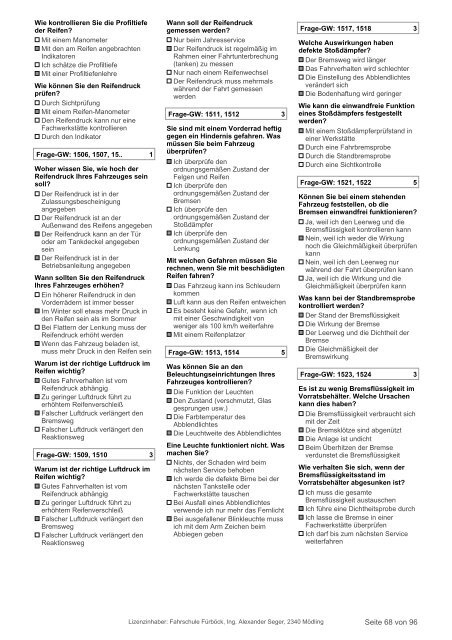 Prüfungsfragen Grundwissen, Stand 10. August 2013 - Fahrschule ...