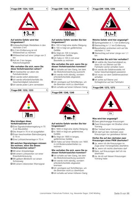 Prüfungsfragen Grundwissen, Stand 10. August 2013 - Fahrschule ...