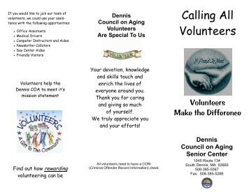 Volunteer Opportunities - the Town of Dennis