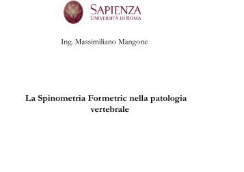 La Spinometria Formetric nella patologia vertebrale