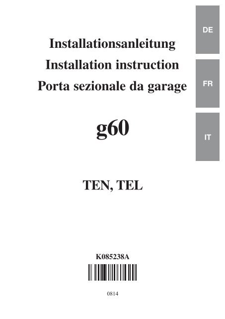 Porta sezionale da garage DE g60 TEN, TEL K085238A - Normstahl