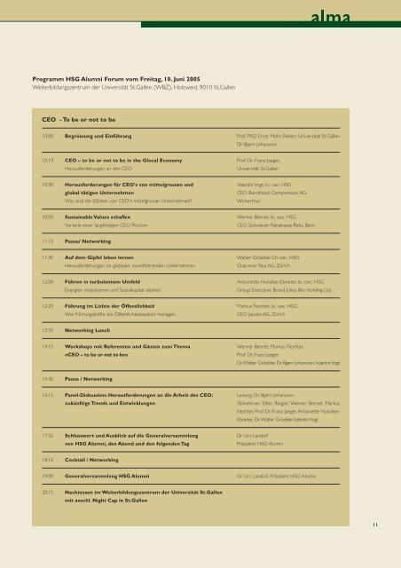 2/2005 - HSG Alumni - Universität St.Gallen