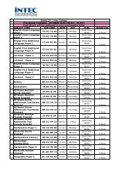 Provisional Intec Timetable High School Grade 10 ... - INTEC College