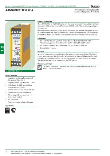 A-ISOMETERÂ® IR125Y-4 - Bender