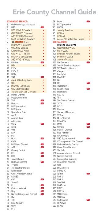Erie County Guide - Buckeye CableSystem