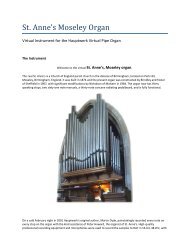St. Anne's Moseley Organ Information - Hauptwerk