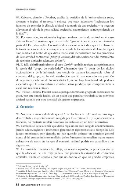 El artículo 14 de la nueva Ley Peruana de Arbitraje ... - lima arbitration