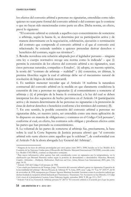 El artículo 14 de la nueva Ley Peruana de Arbitraje ... - lima arbitration