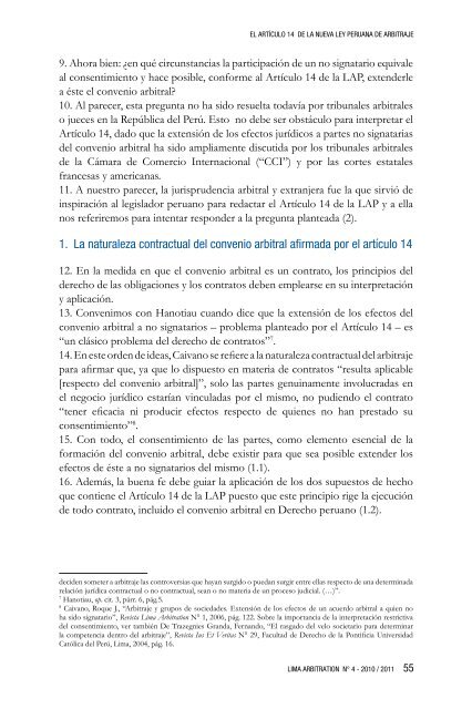 El artículo 14 de la nueva Ley Peruana de Arbitraje ... - lima arbitration