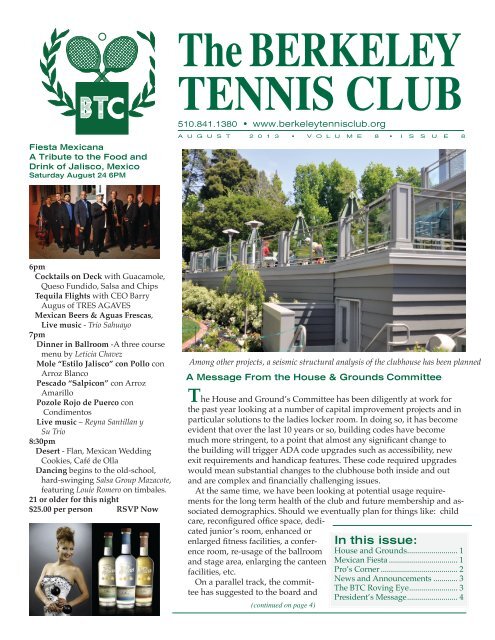 Read the August - The Berkeley Tennis Club