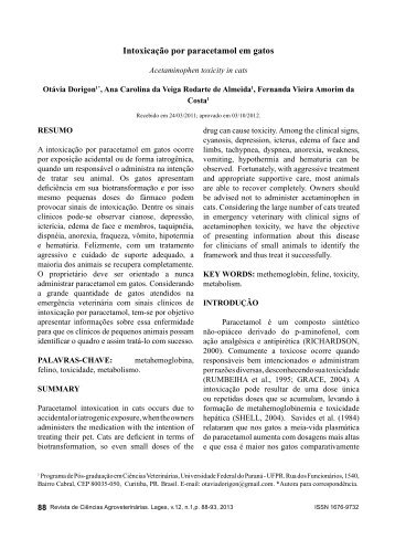 Intoxicação por paracetamol em gatos Acetaminophen toxicity in ...