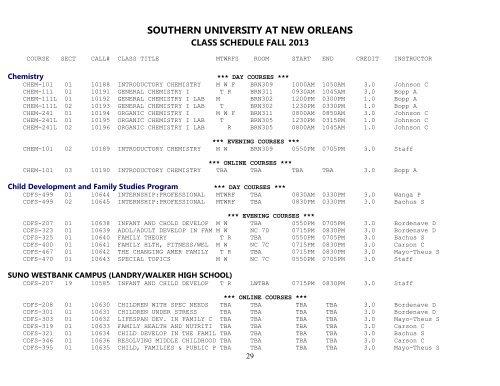 Accounting *** DAY COURSES *** - Southern University New Orleans